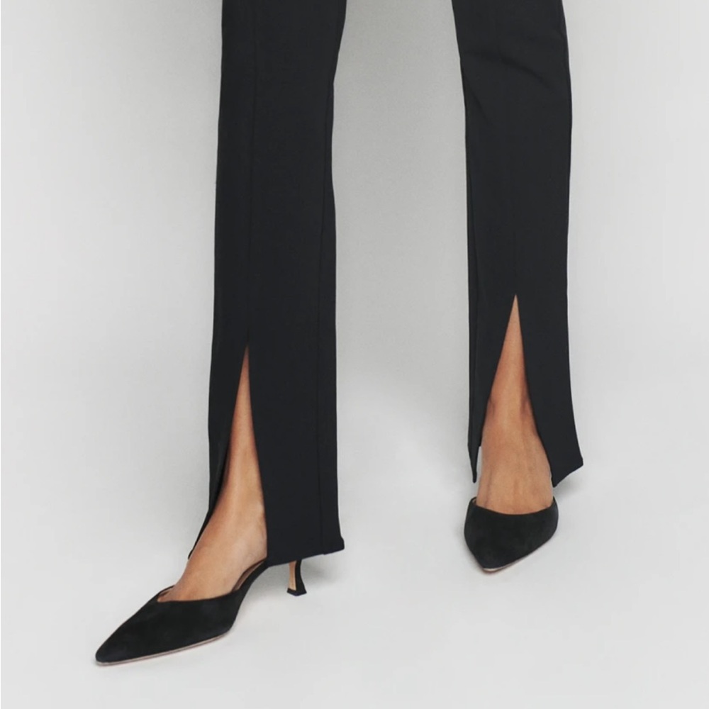 High rise split flare pants